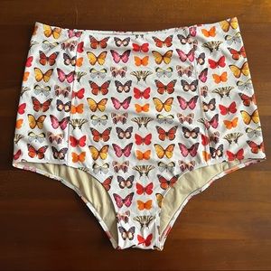 EUC Kortni Jeane 2XL high waist women’s swim bottoms in butterfly